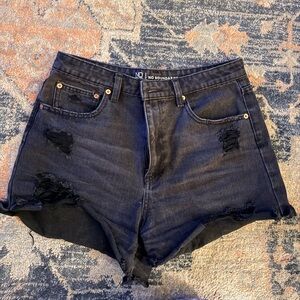 No Boundaries Dark Denim Distressed Jean Shorts
